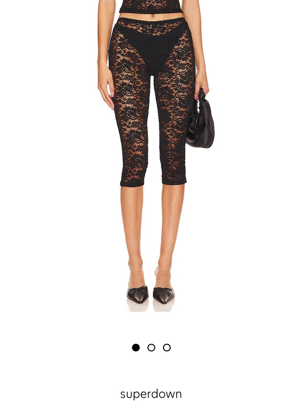 superdown Black Lace Capri Jumpsuit Pants